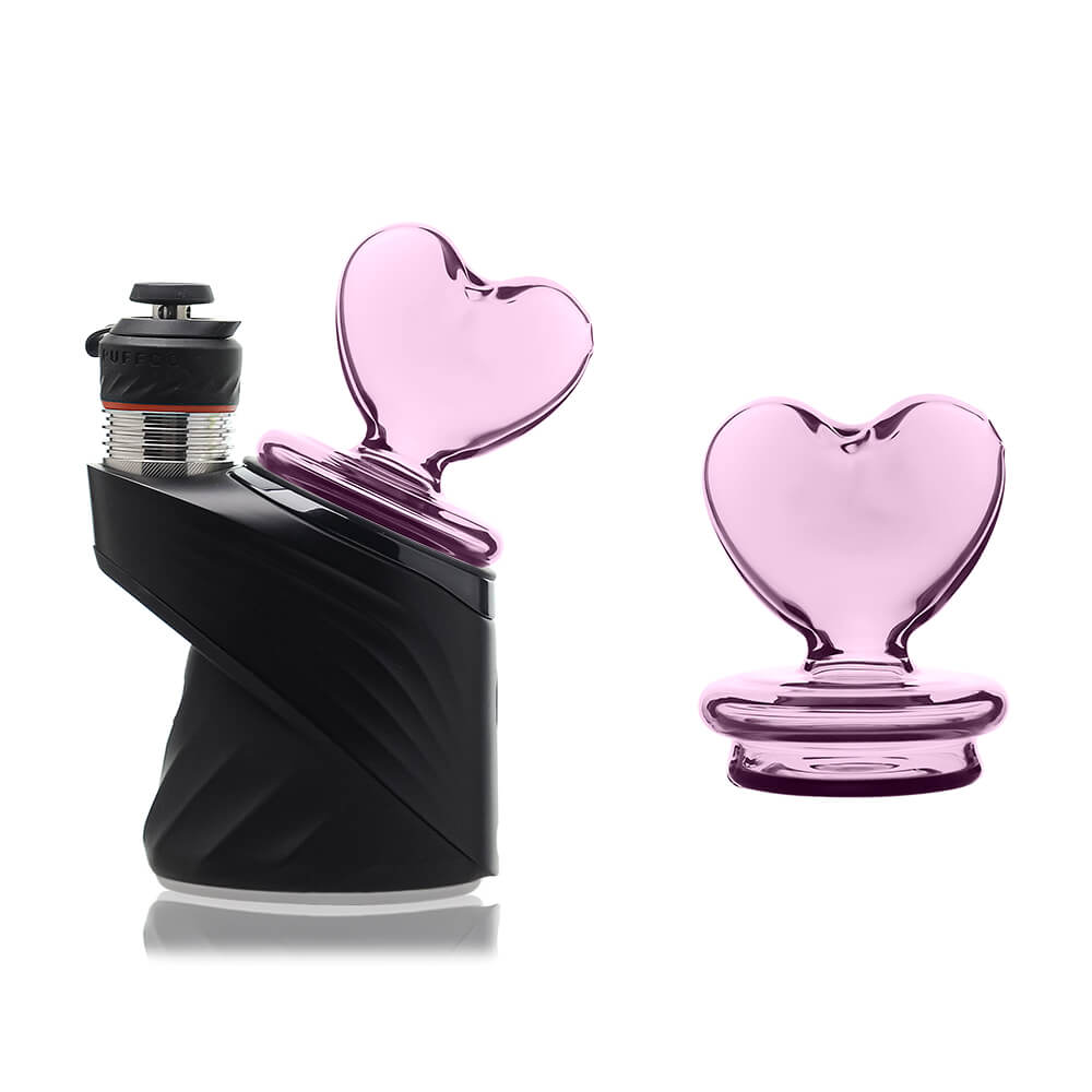 Pink Heart Dry Puffco Peak Glass Attachment