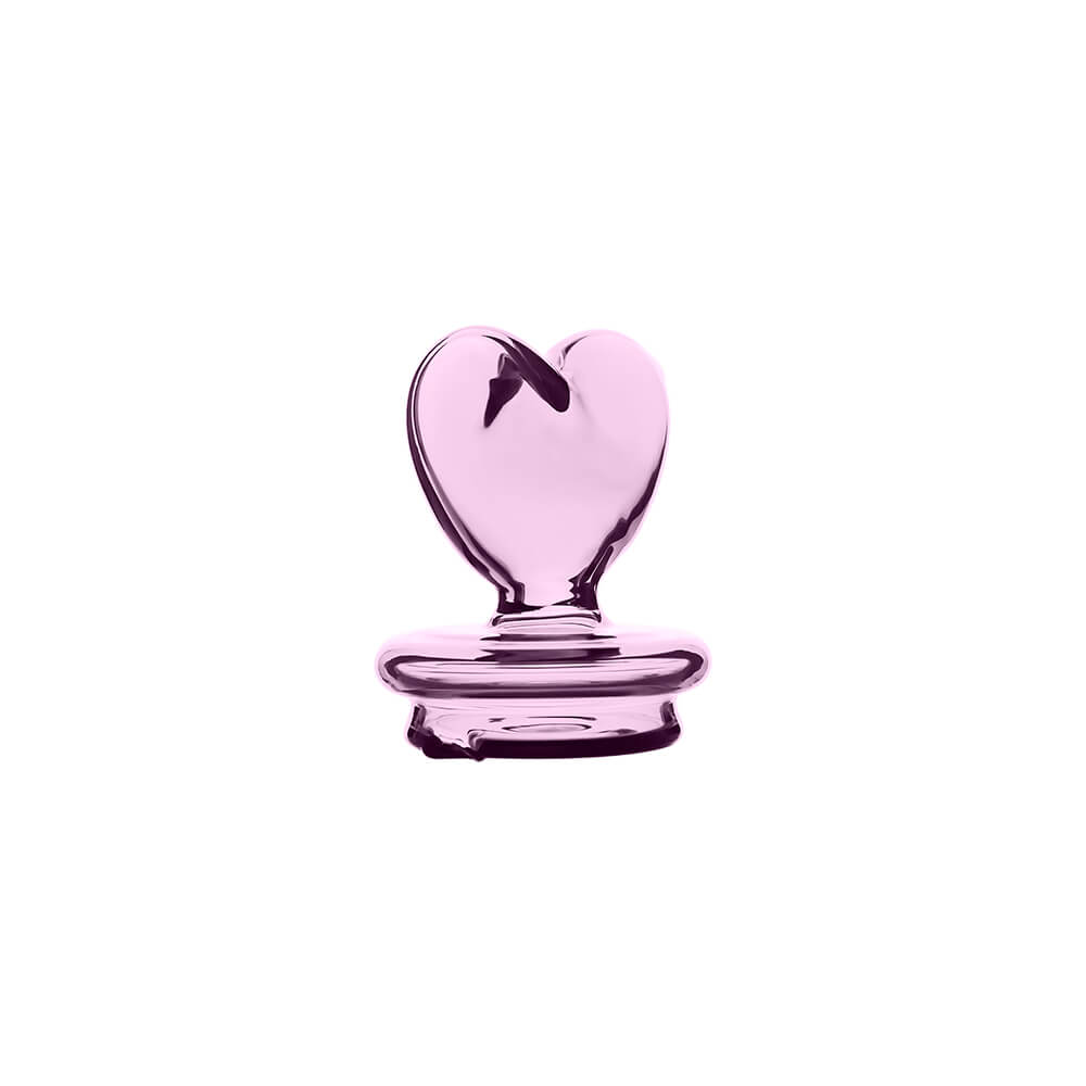 Pink Heart Dry Puffco Peak Glass Attachment