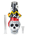 9" Pirate Sugar Skull Bong - inhalco