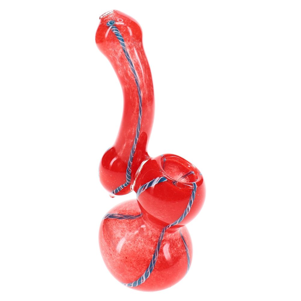 Pocket Sleuth Frit Striped Sherlock Bubbler 5″