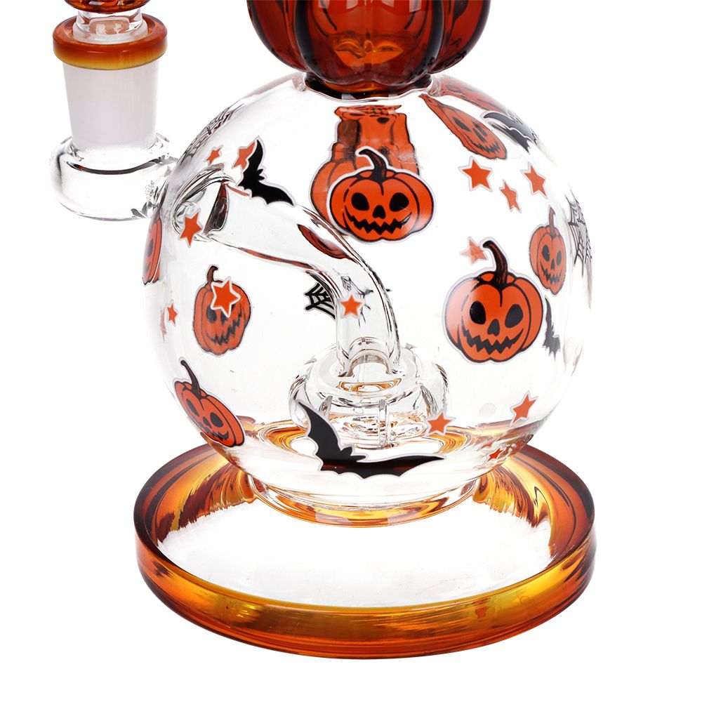 Pulsar Crazy Pumpkins Glass Water Pipe 7.9"-14mm-F
