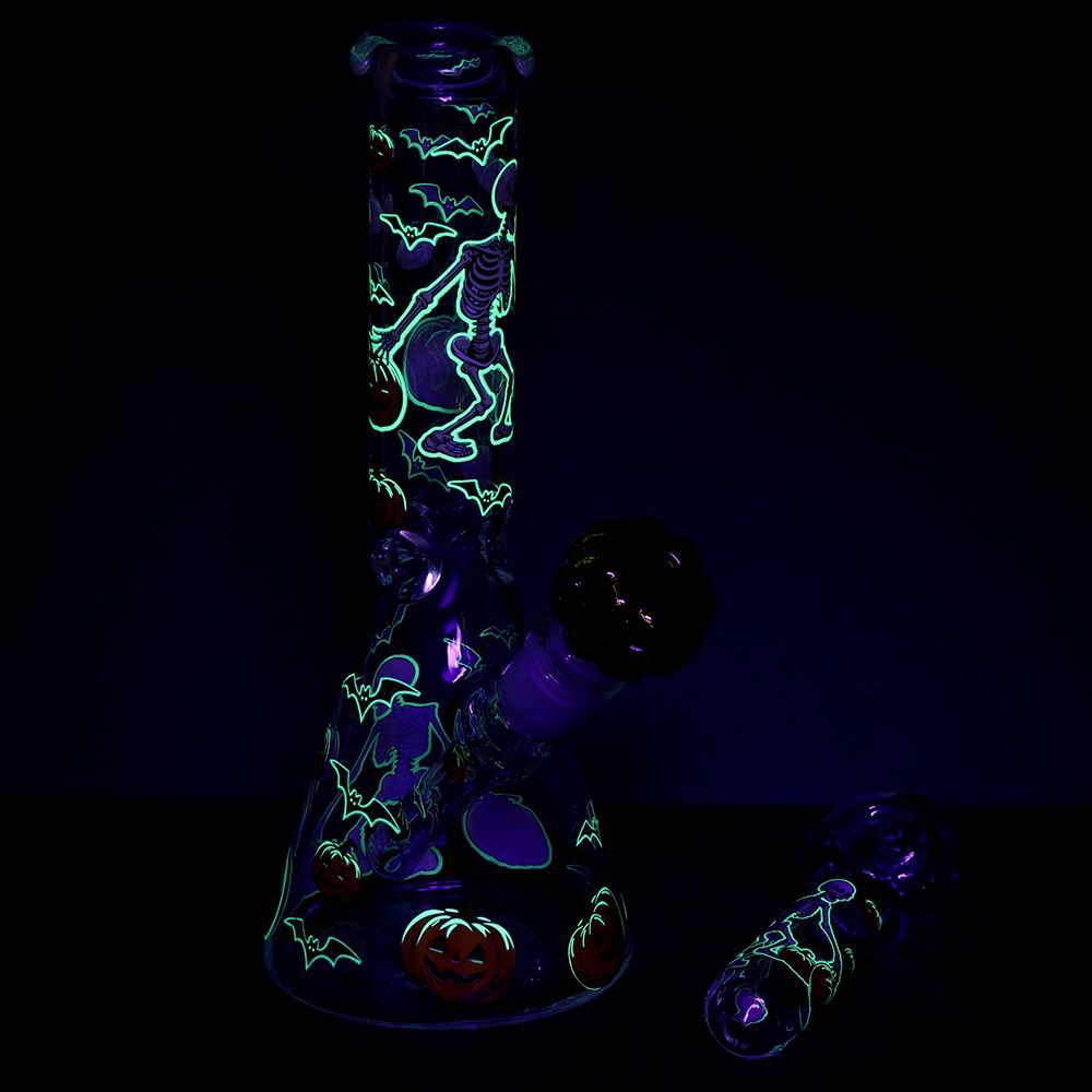 Pulsar Halloween Ball Herb Pipe Glow Duo-10"-14mm-F
