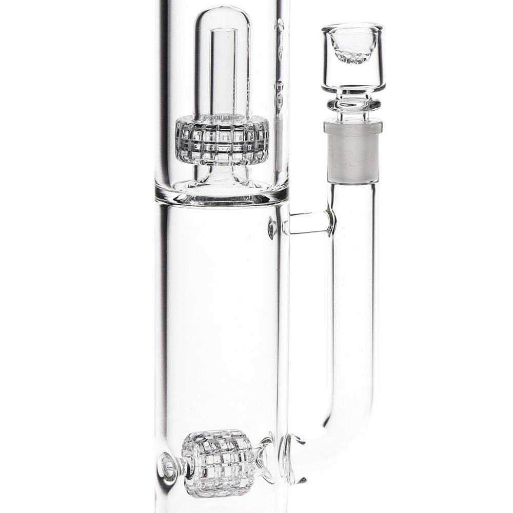 Pulsar Kink Neck Double Chamber Chugger Glass Water Pipe 17.25"