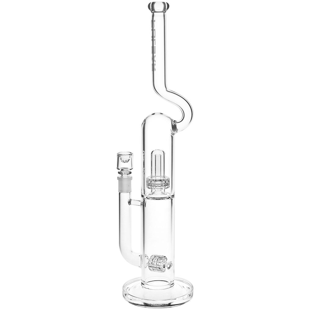 Pulsar Kink Neck Double Chamber Chugger Glass Water Pipe 17.25"