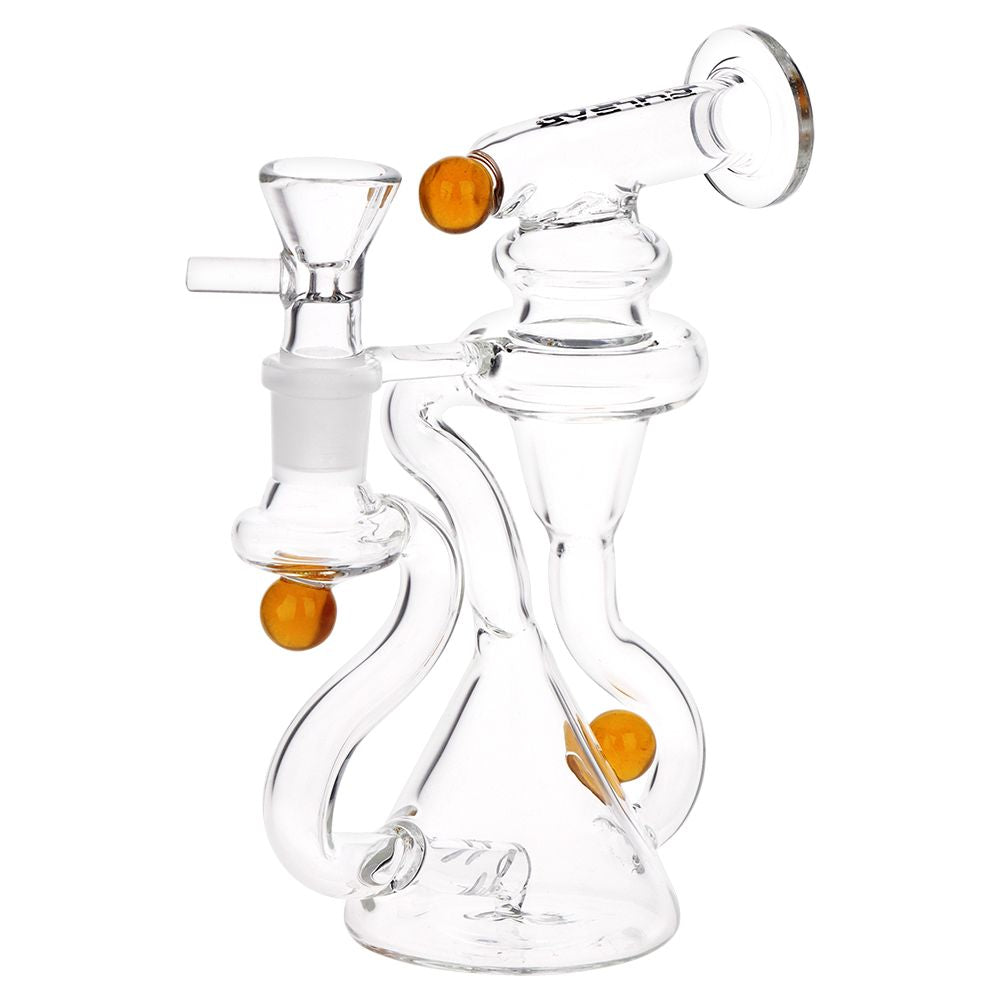 Pulsar Marble Scope Recycler Glass Water Bong 6" 