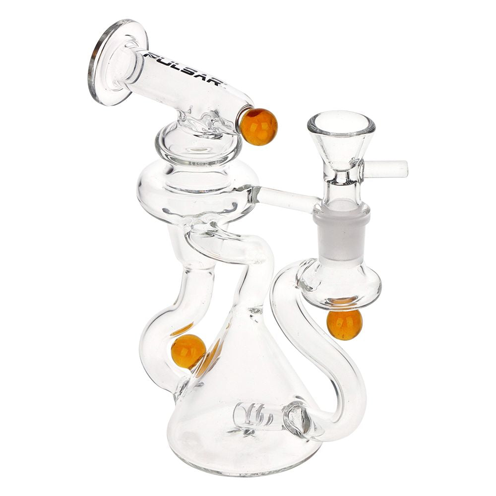 Pulsar Marble Scope Recycler Glass Water Bong 6" 