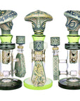 Pulsar Hieroglyphs Mushroom Wizard Water Pipe 10.5" - INHALCO