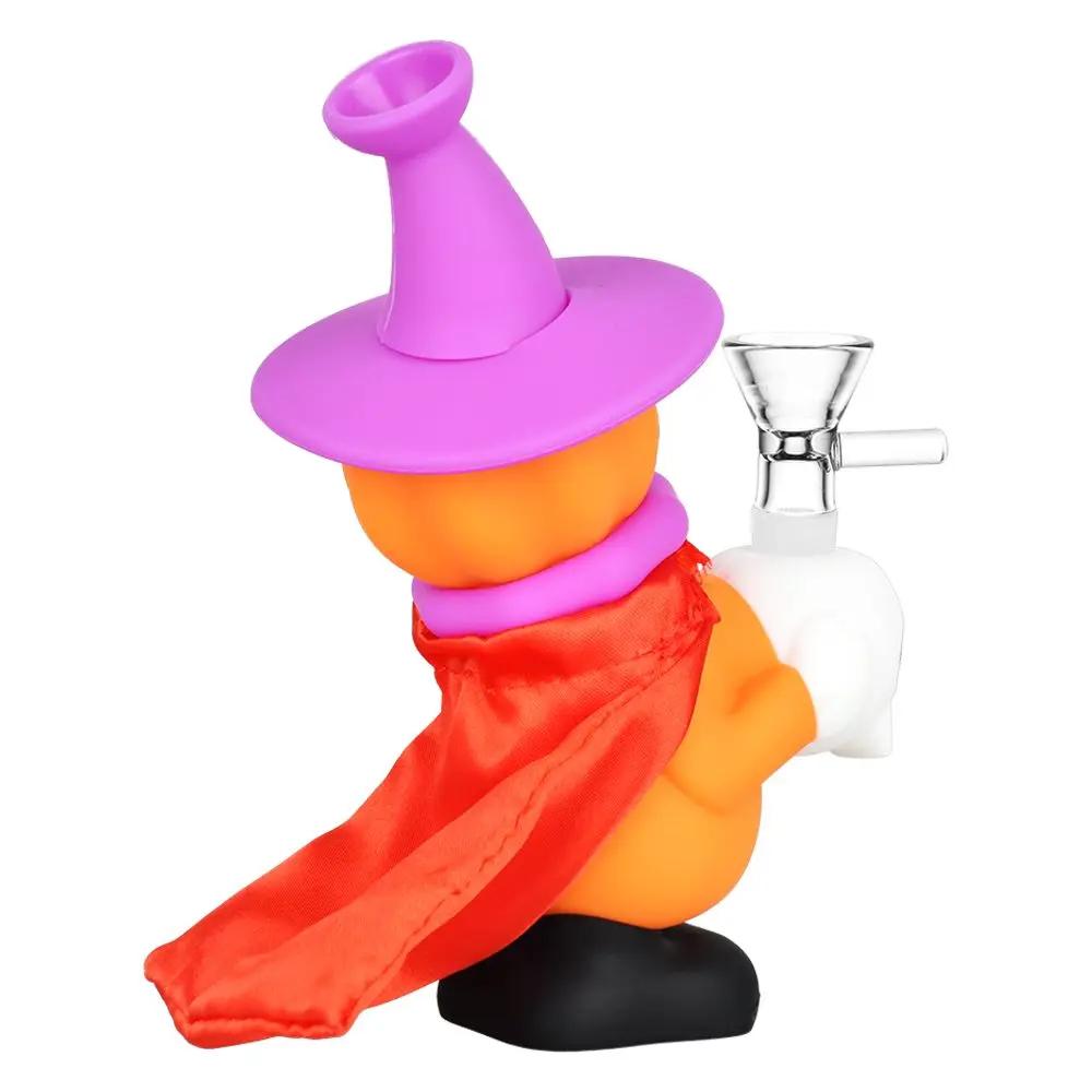 Pumpkin Witch Silicone Bong 6.5&quot;