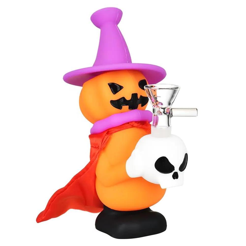 Pumpkin Witch Silicone Bong 6.5&quot;