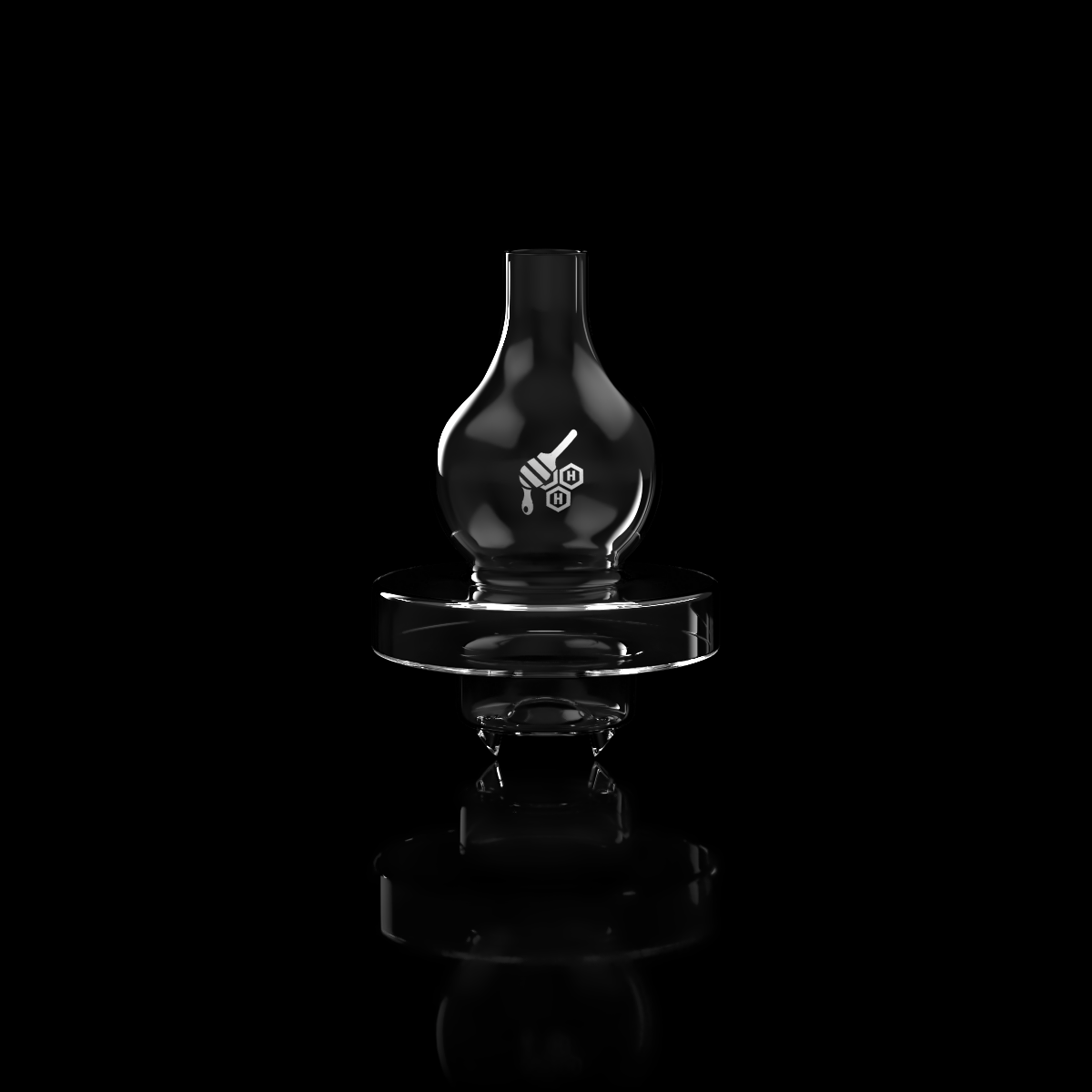 Quartz Dual Spinner Carb Cap On black background