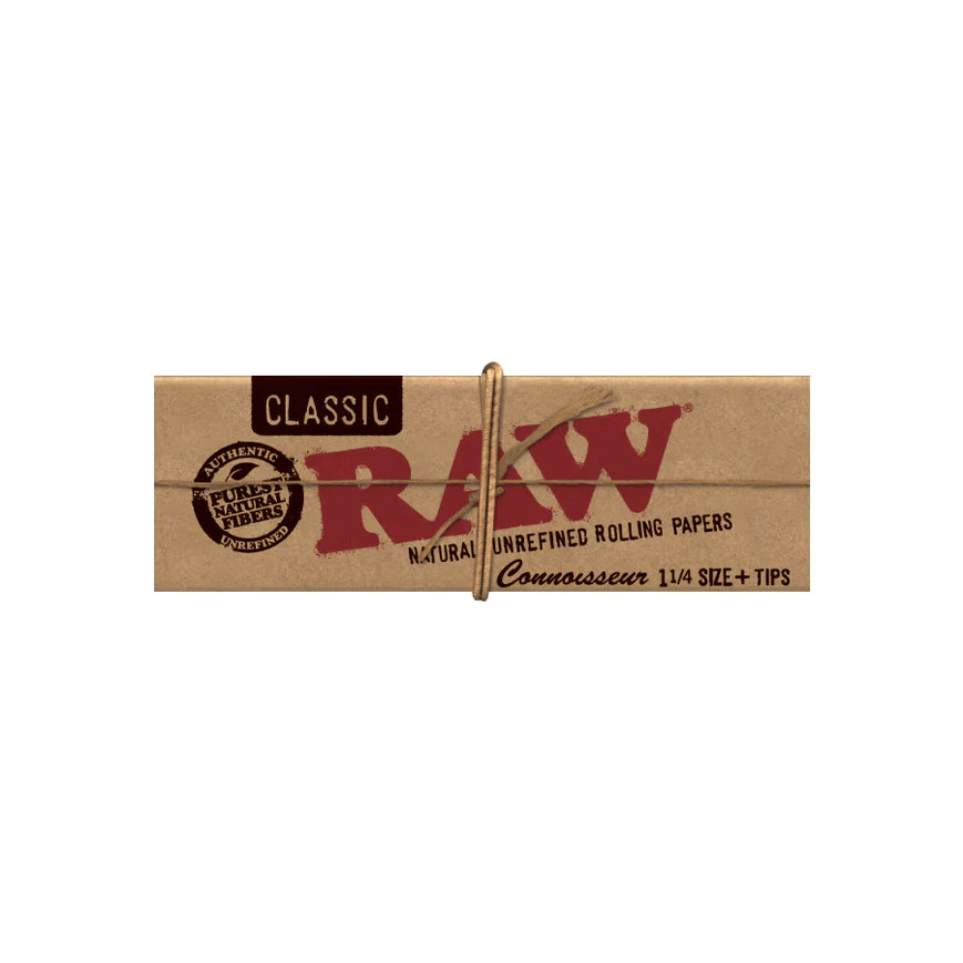 RAW Classic Connoisseur 1¼ Rolling Paper w/Tips – INHALCO