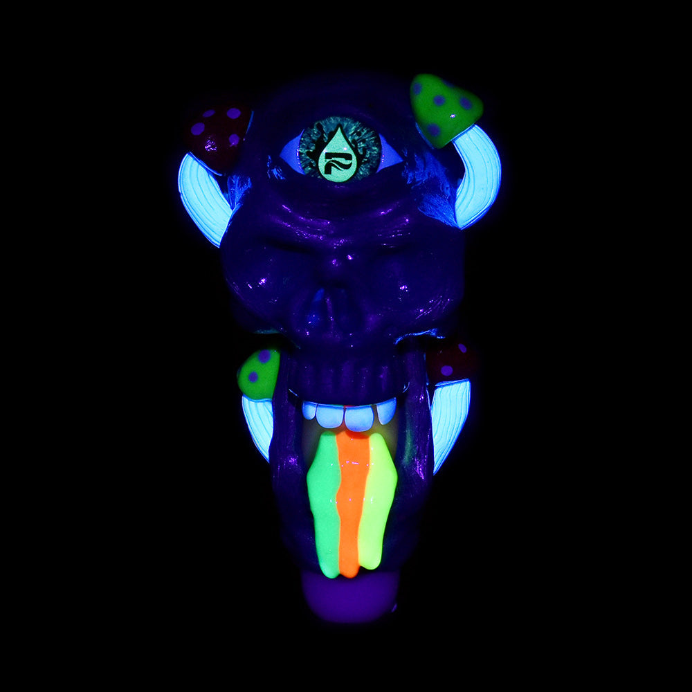 Rainbow Puking Skull Spoon Pipe - inhalco