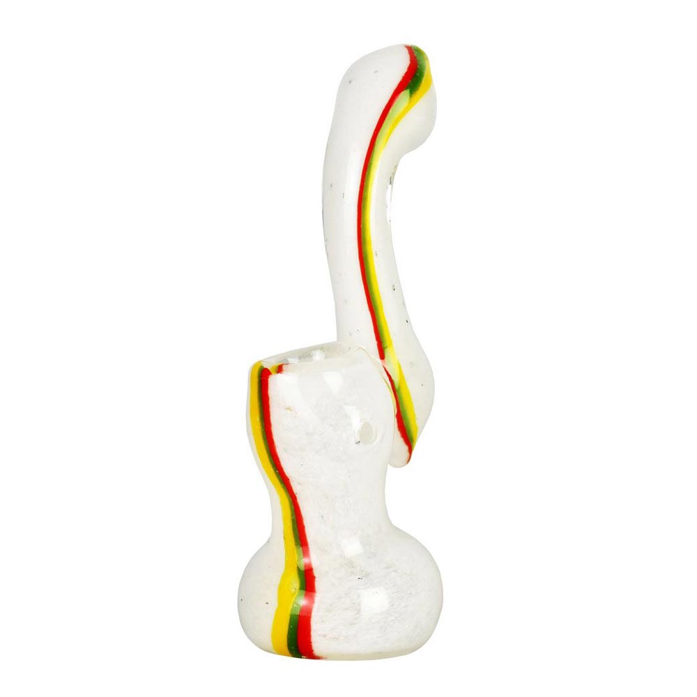 Rasta Stripe Frit Glass Bubbler