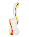 Rasta Stripe Frit Glass Bubbler