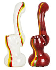 Rasta Stripe Frit Glass Bubbler