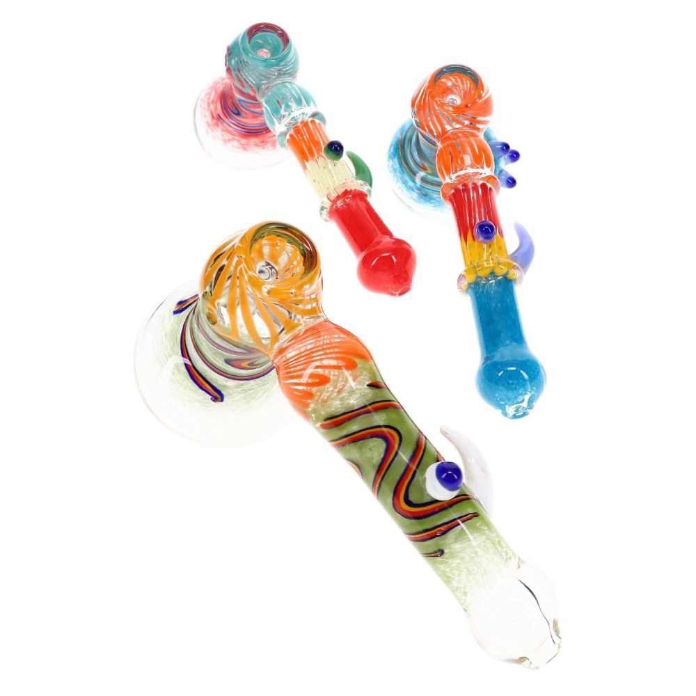 Rasta Swirl Frit Hammer Bubbler 8″