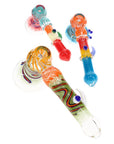 Rasta Swirl Frit Hammer Bubbler 8″