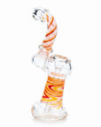 Rasta Swirl Striped Frit Sherlock Bubbler 6″