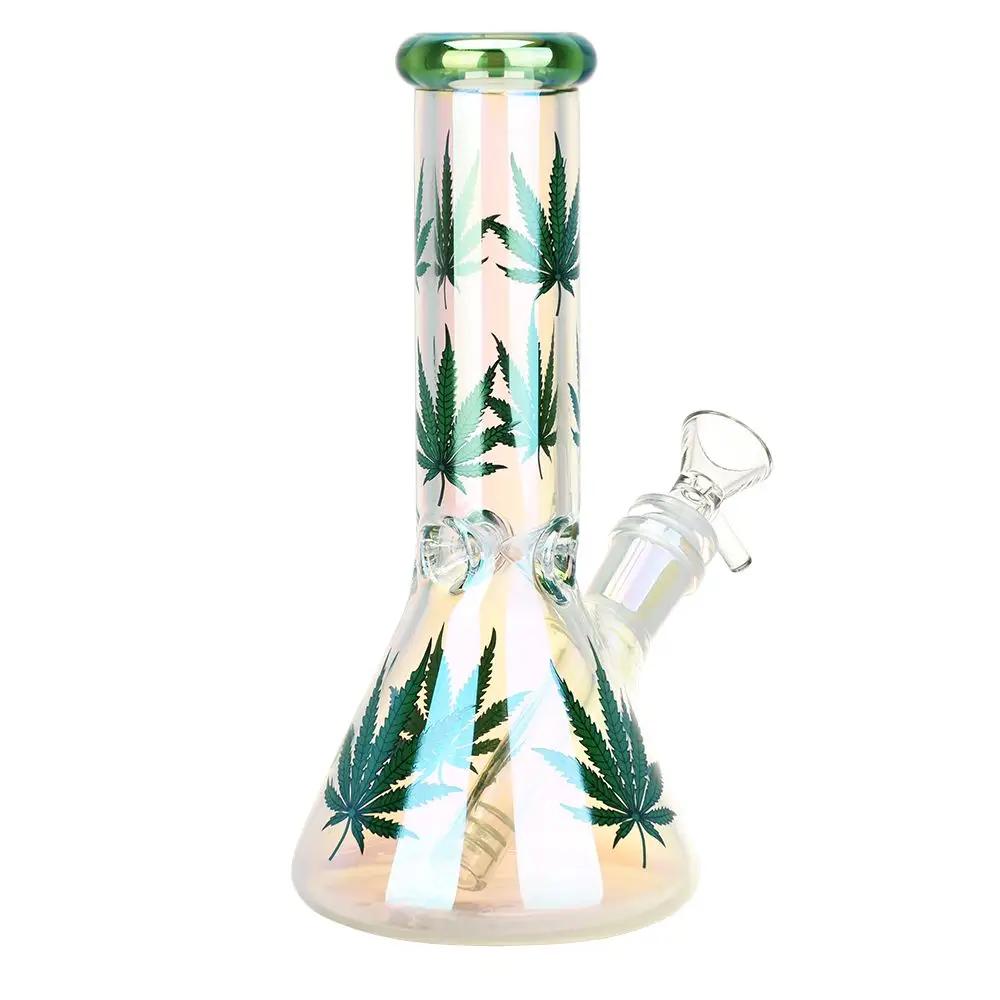 Realistic Hemp Leaf Beaker Glass Bong