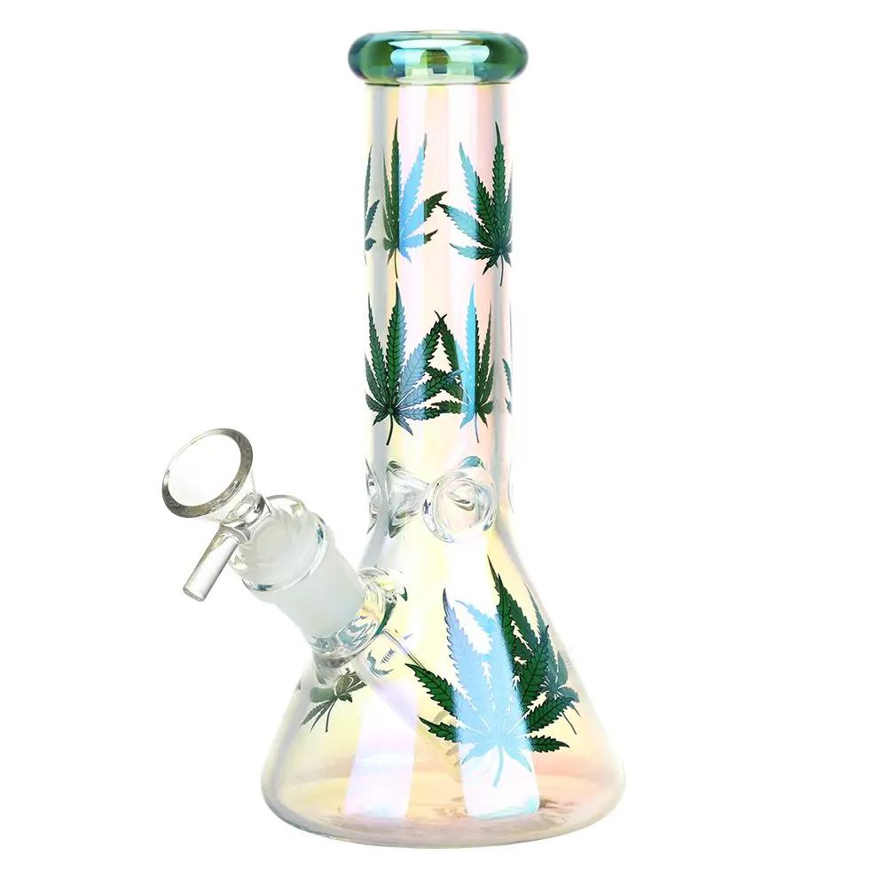 Realistic Hemp Leaf Beaker Glass Bong