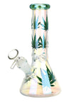 Realistic Hemp Leaf Beaker Glass Bong