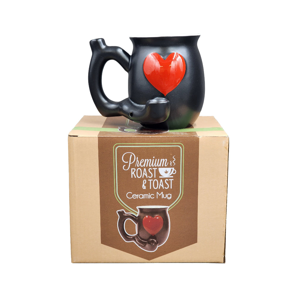 Embossed Red Heart Mug Pipe Weed  inhalco