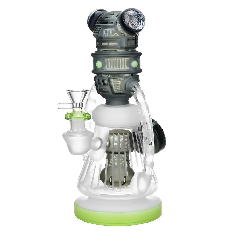 Robotic Bee Etched Glass Recycler Bong