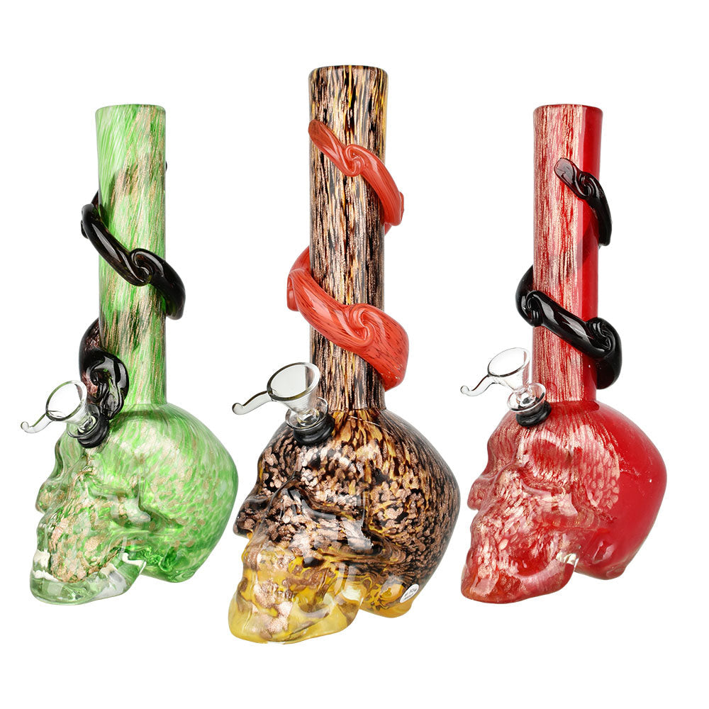 Sacred Skull Soft Glass Bong - INHALCO