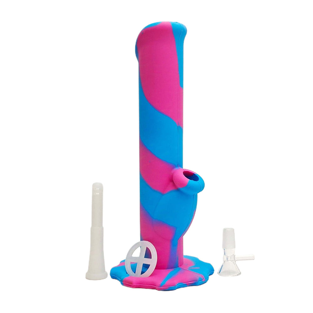 Silicone Straight Tube Bong 10&quot; - inhalco