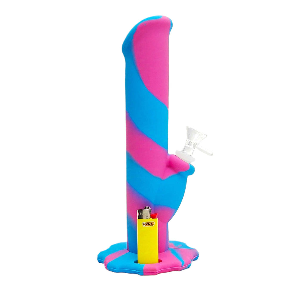 Silicone Straight Tube Bong 10&quot; - inhalco