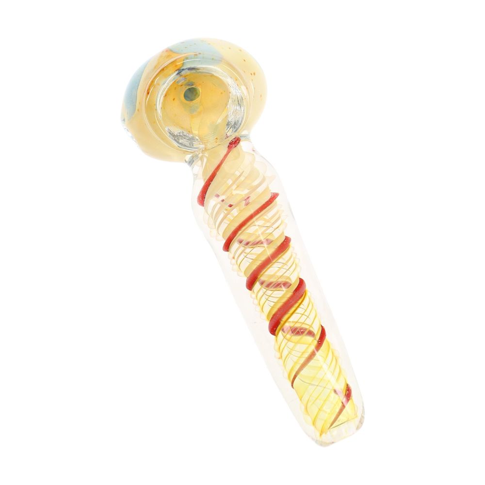 Silver Fumed Spiral Bubble Spoon Pipe