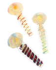 Silver Fumed Spiral Bubble Spoon Pipe