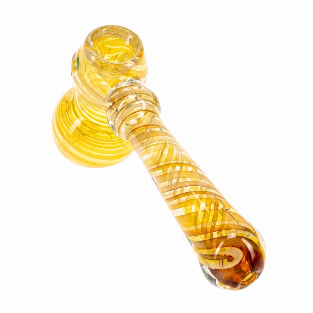 Silver Fumed Swirl Glass Hammer Bubbler