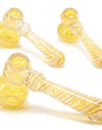 Silver Fumed Swirl Glass Hammer Bubbler