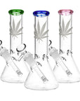 Silver-Hemp-Leaf-Glass-Beaker-Bong