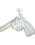 Six Gun A-Blazin' Electroplated Glass Pistol Bubbler