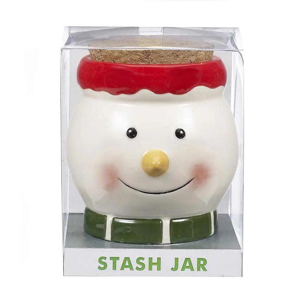 Snowman Stash Jar - inhalco