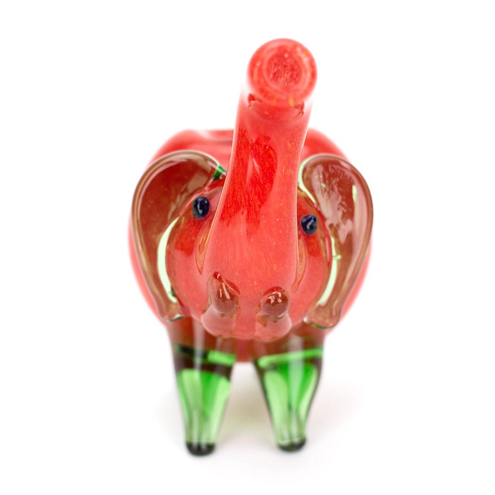 Standing Colored Elephant Glass Hand Pipe