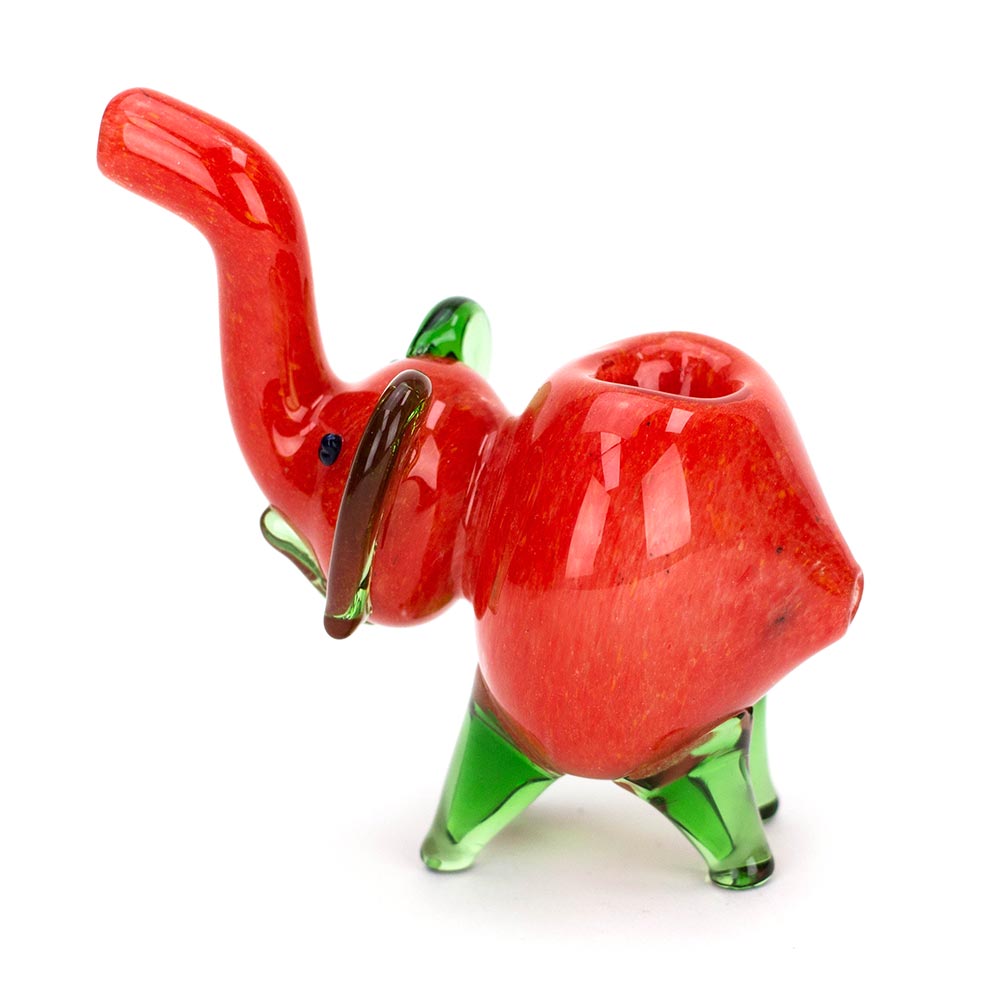 Standing Colored Elephant Glass Hand Pipe