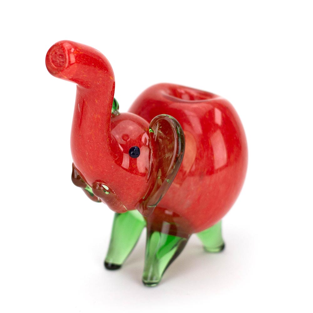 Standing Colored Elephant Glass Hand Pipe