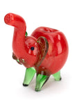 Standing Colored Elephant Glass Hand Pipe