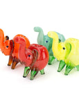 Standing Colored Elephant Glass Hand Pipe