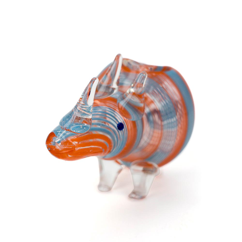 Standing Rhino Glass Hand Pipe