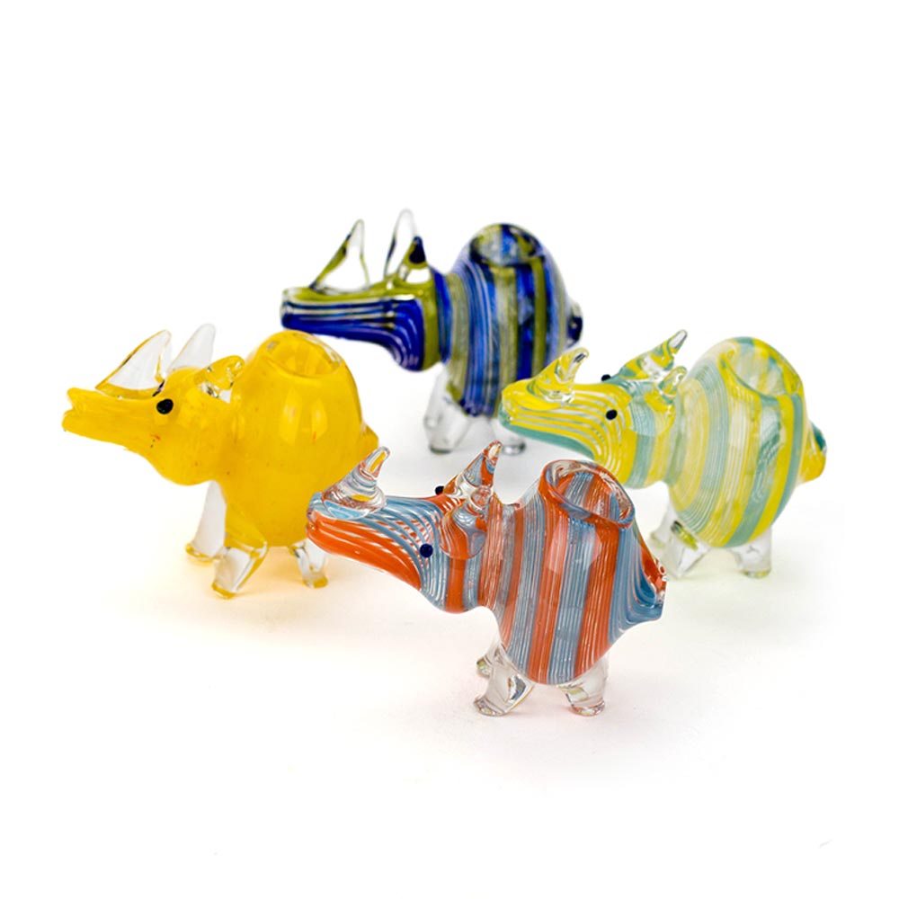 Standing Rhino Glass Hand Pipe