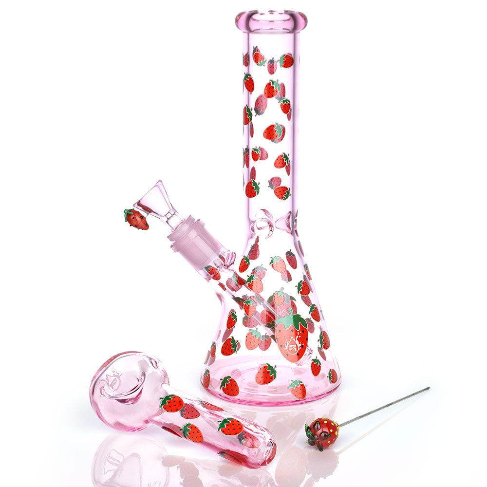 Strawberry Bong Cough Herb Pipe Glow Duo - INHALCO