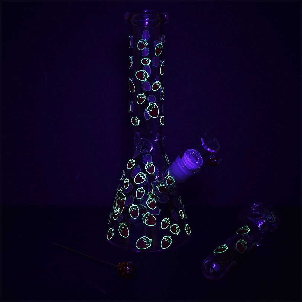 Strawberry Bong Cough Herb Pipe Glow Duo - INHALCO