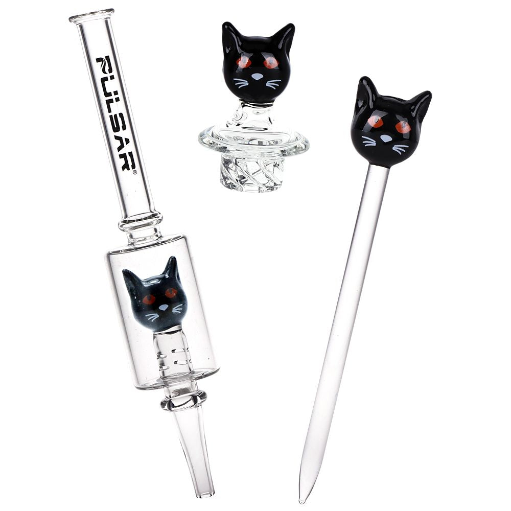 Superstitious Kitty Glass Dab Rig Set 8" 
