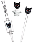 Superstitious Kitty Glass Dab Rig Set 8" 