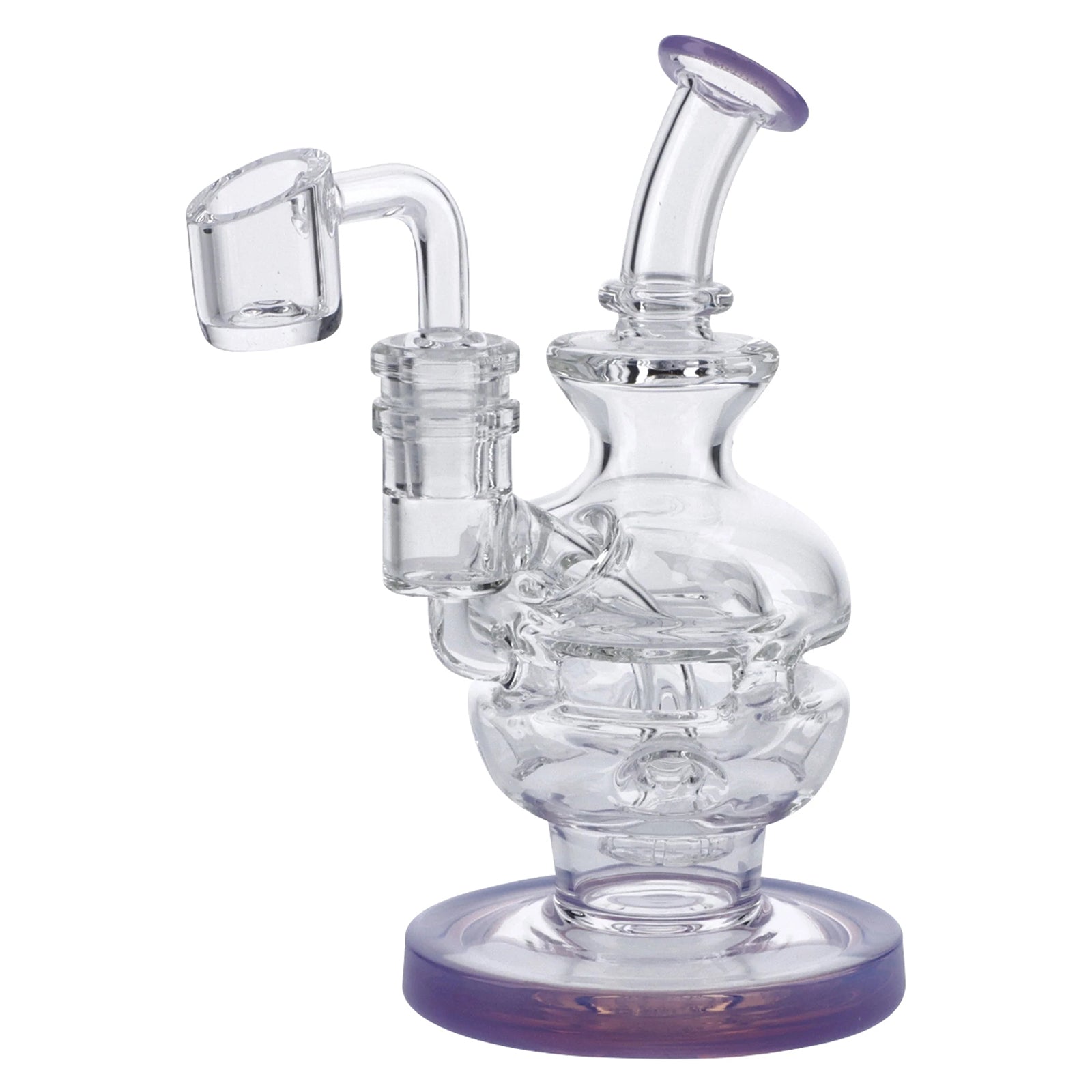6" Swiss Perc Recycler Rig with Bent Neck