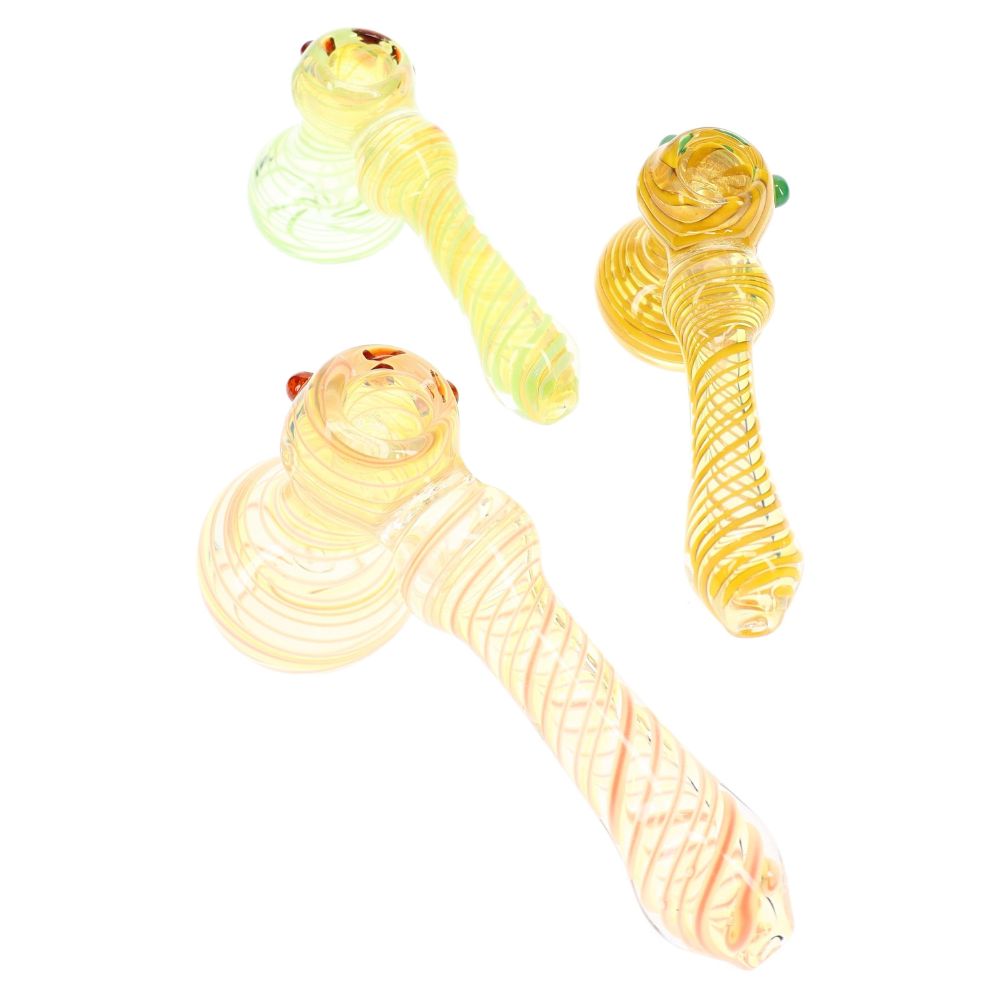 Tiny Twist Color Changing Spiral Hammer Bubbler 5″